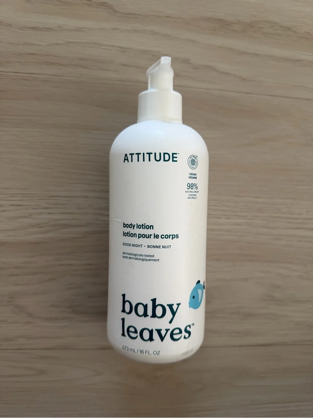 ATTITUDE Baby Leaves Good Night Body Lotion – White/Blue